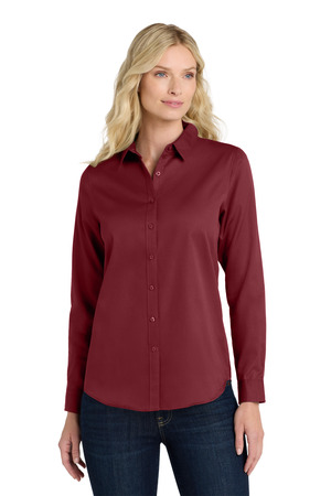 Port Authority ® Women's Long Sleeve SuperPro React ™ Twill Shirt. LW808 — Burgundy