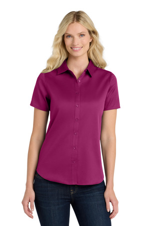 Port Authority ® Women's Short Sleeve SuperPro React ™ Twill Shirt. LW809
