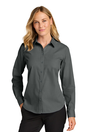 Port Authority ® Women's Long Sleeve Nailhead Easy Care Shirt LW816 — Deep Black