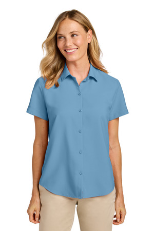 Port Authority ® Women's Short Sleeve UV Dockside Shirt LW963 — Carolina Blue