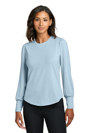 Mercer+Mettle ® Women's Stretch Jersey Long Sleeve Blouson Top MM1019 — Celestial Blue