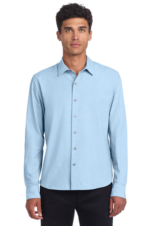 Mercer+Mettle ® Long Sleeve Stretch Woven Shirt MM2000 — Air Blue End On End