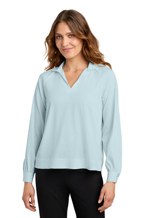 Mercer+Mettle ® Women's Long Sleeve Buttery Soft Popover Blouse MM2019 — Celestial Blue