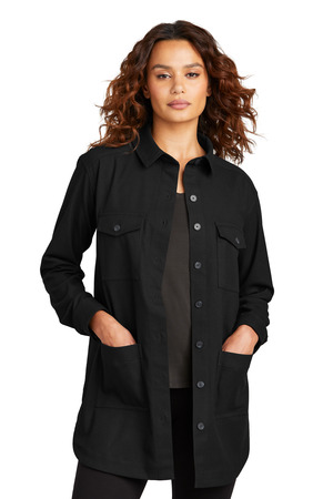 Mercer+Mettle ® Women's Long Sleeve Twill Overshirt MM2021 — Deep Black