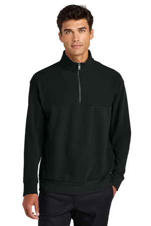 Mercer+Mettle ® Linear Texture 1/4-Zip MM3040 — Deep Black