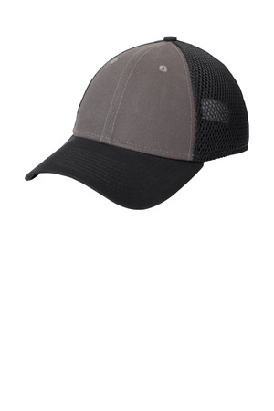 New Era ® Snapback Contrast Front Mesh Cap. NE204 — Charcoal/ Black