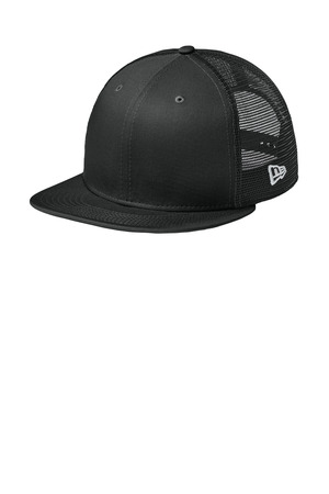 New Era ® Standard Fit Snapback Trucker Cap NE4030 — Flag Black/ Black