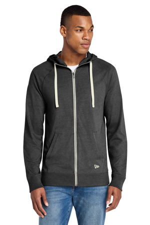 New Era ® Sueded Cotton Blend Full-Zip Hoodie. NEA122 — Black Heather
