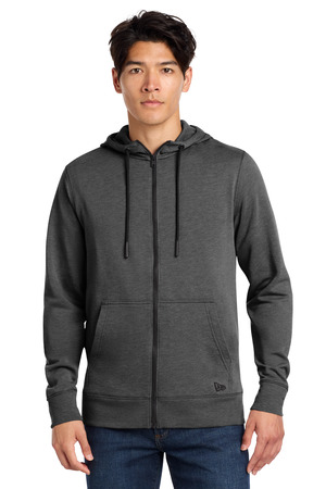 New Era ® Tri-Blend Fleece Full-Zip Hoodie NEA511 — Black Heather