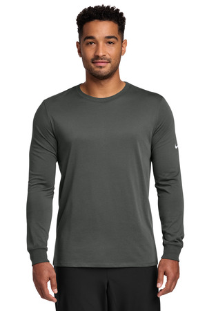 Nike Dri-FIT Cotton/Poly Long Sleeve Tee. NKBQ5230 — Anthracite