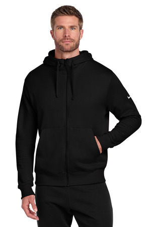 Nike Club Fleece Sleeve Swoosh Full-Zip Hoodie NKDR1513 — Black