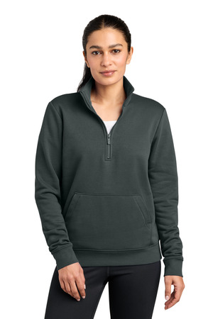 Nike Women's Club Fleece Sleeve Swoosh 1/2-Zip NKDX6720 — Anthracite