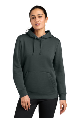 Nike Women's Club Fleece Sleeve Swoosh Pullover Hoodie NKFD9889 — Anthracite