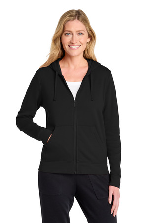 Nike Women's Club Fleece Sleeve Swoosh Full-Zip Hoodie NKFD9890 — Black