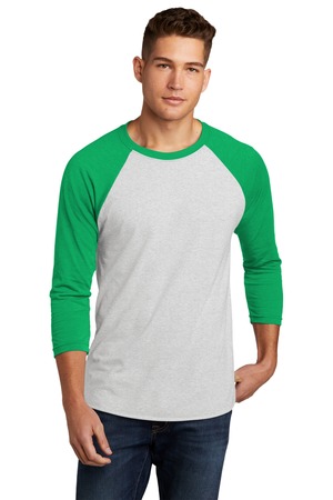 Next Level Apparel ® Adult Tri-Blend 3/4-Sleeve Raglan Tee. NL6051 — Envy/ Hthr White