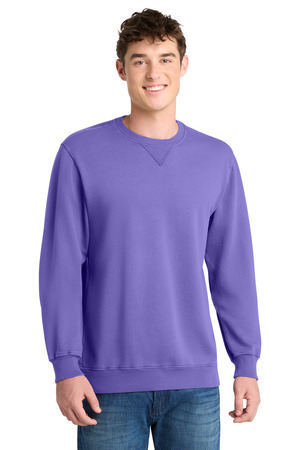Port & Co ® Beach Wash ® Garment-Dyed Crewneck Sweatshirt PC098 — Amethyst