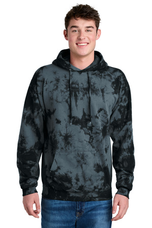 Port & Co ® Crystal Tie-Dye Pullover Hoodie PC144 — Black