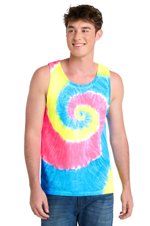 Port & Co ® Tie-Dye Tank Top. PC147TT — Neon Rainbow