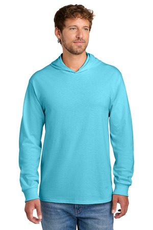 Port & Co ® Core Cotton Pullover Hooded Tee PC54H — Aquatic Blue