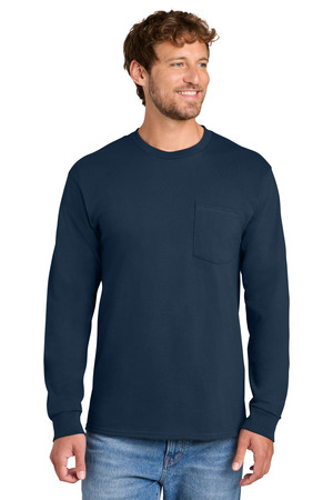 Port & Co ® Long Sleeve Essential Pocket Tee. PC61LSP
