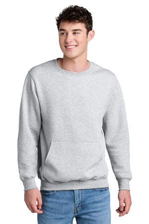 Port & Co ® Core Fleece Crewneck Pocket Sweatshirt PC78PKT — Ash