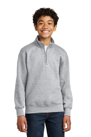 Port & Co ® Youth Core Fleece 1/4-Zip Pullover Sweatshirt PC78YQ — Athletic Heather