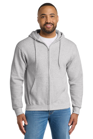Port & Co ® Essential Fleece Full-Zip Hooded Sweatshirt. PC90ZH — Ash