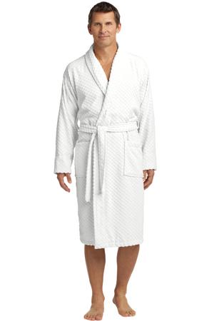 Port Authority ® Checkered Terry Shawl Collar Robe. R103 — White