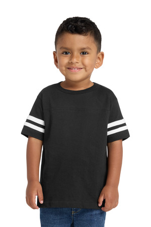 Rabbit Skins ™ Toddler Football Fine Jersey Tee. RS3037 — Black/ White