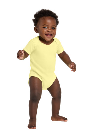 Rabbit Skins ™ Infant Short Sleeve Baby Rib Bodysuit. RS4400 — Banana