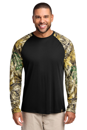 Russell Outdoors ™ Realtree ® Colorblock Performance Long Sleeve Tee RU151LS — Black/ Realtree Edge