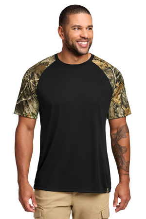 Russell Outdoors ™ Realtree ® Colorblock Performance Tee RU151 — Black/ Realtree Edge