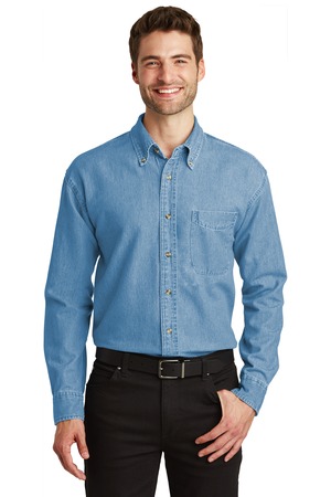 Port Authority ® Long Sleeve Denim Shirt. S600 — Faded Denim