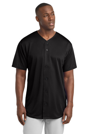 Sport-Tek ® PosiCharge ® Tough Mesh Full-Button Jersey. ST220 — Black