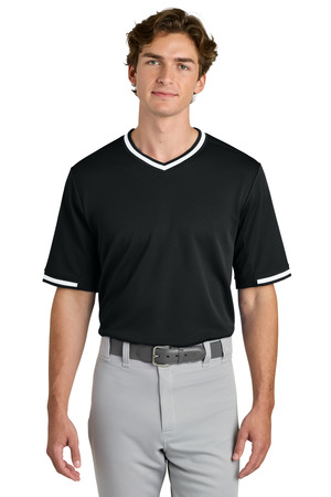 Sport-Tek ® Tough Mesh V-Neck Baseball Jersey ST221 — Black