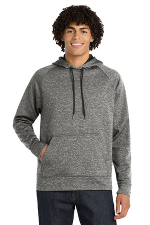 Sport-Tek ® PosiCharge ® Electric Heather Fleece Hooded Pullover. ST225 — Black Electric