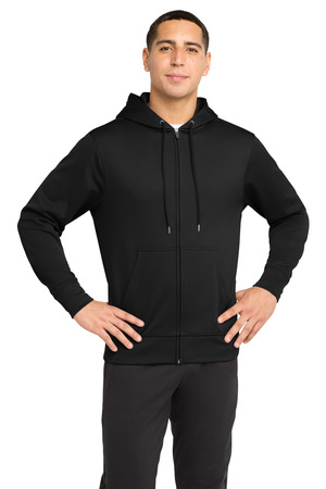 Sport-Tek ® Sport-Wick ® Fleece Full-Zip Hooded Jacket. ST238 — Black