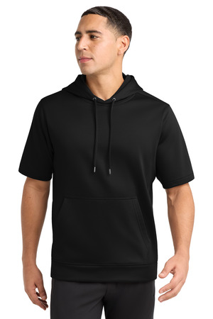 Sport-Tek ® Sport-Wick ® Fleece Short Sleeve Hooded Pullover. ST251 — Black