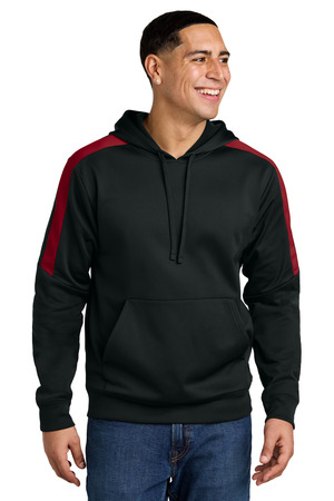 Sport-Tek ® Sport-Wick ® Fleece United Pullover Hoodie ST255 — Black/ Deep Red