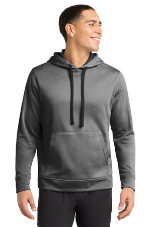 Sport-Tek ® PosiCharge ® Sport-Wick ® Heather Fleece Hooded Pullover. ST264 — Black Heather