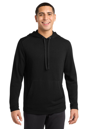 Sport-Tek ® PosiCharge ® Tri-Blend Wicking Fleece Hooded Pullover. ST296 — Black Triad Solid