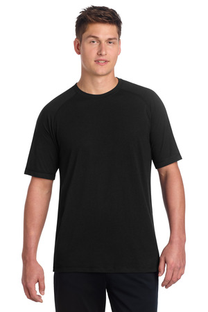 Sport-Tek ® PosiCharge ® Tri-Blend Wicking Raglan Tee. ST400 — Black Triad Solid