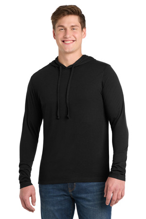 Sport-Tek ® PosiCharge ® Tri-Blend Wicking Long Sleeve Hoodie ST406 — Black Triad Solid