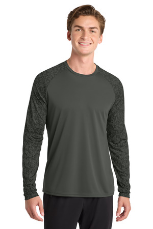 Sport-Tek ® Long Sleeve Digi Camo Tee. ST460LS — Black