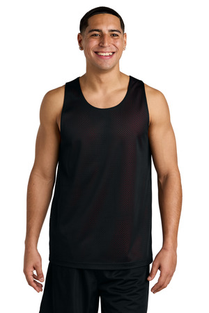 Sport-Tek ® PosiCharge ® Reversible Mesh Tank ST5000 — Black/ Deep Red