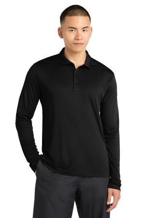 Sport-Tek ® Posi-UV ® Pro Long Sleeve Polo. ST520LS — Black