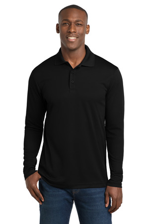 Sport-Tek ® PosiCharge ® RacerMesh ® Long Sleeve Polo. ST640LS — Black