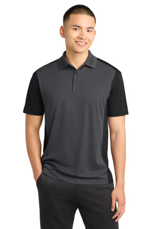 Sport-Tek ® Colorblock Micropique Sport-Wick ® Polo. ST652 — Iron Grey/ Black