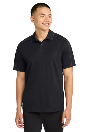Sport-Tek ® Micropique Sport-Wick ® Piped Polo. ST653 — Black/ Iron Grey