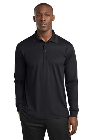 Sport-Tek ® Long Sleeve Micropique Sport-Wick ® Polo. ST657 — Black